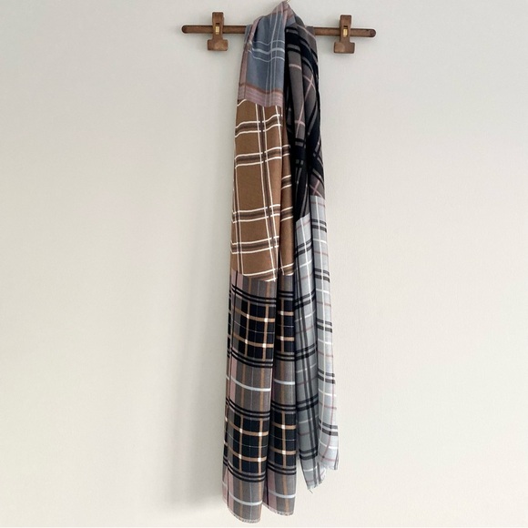 INC Patchwork Plaid Scarf NWT - Picture 3 of 10